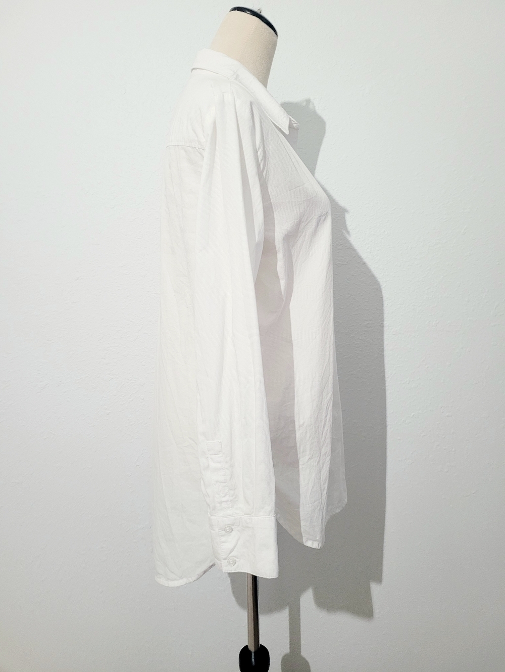 Liz Claiborne White Blouse Tunic Womens Size Small 100% Cotton Popover Classic - Picture 6 of 12